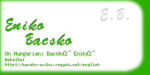 eniko bacsko business card